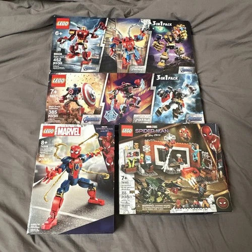4 lego spiderman sets 66671 66635 76298 & 76185 Marvel Avengers
