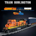 Burlington Train Building Blocks Set Freight Cargo Train with Motor Toys Gift