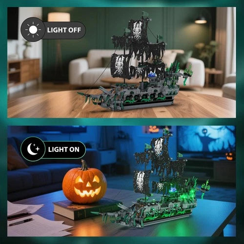Ghost Ship Flying Dutchman Building Blocks Set 1100 Pieces Pirate Model with