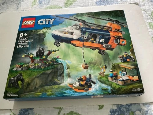 LEGO JUNGLE EXPLORER HELICOPTER @BASE CAMP 60437 RETIRED NIB W/DAMAGE AREAS