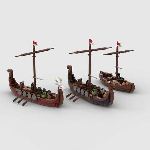 MOC-182527 21343 Viking Longships Expansion for Viking Village Set 1023 Pieces