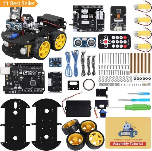 UNO R3 Smart Robot Car Kit V4 with Camera, Compatible with Arduino