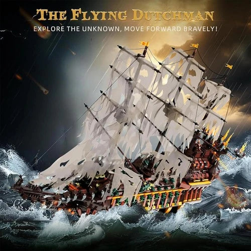 Large Pirates Ship Model Building Blocks Kits, MOC Dutchman Building Block Pirat