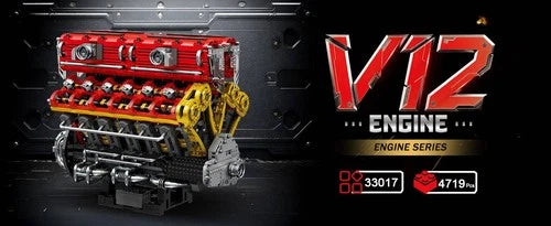 New Reobrix V12 Engine Building Block Kit 4719PCS Motorized Mechanical Model 14+