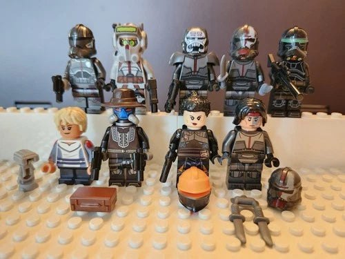 MEOW STAR WARS BAD BATCH AND JUSTIFIER MINIFIGURE LOT OF 9 WITH ACCESSORIES