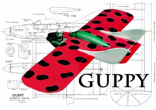Guppy .20 3ch Sport Model 34" WS RC Airplane Laser Cut Balsa Short Kit