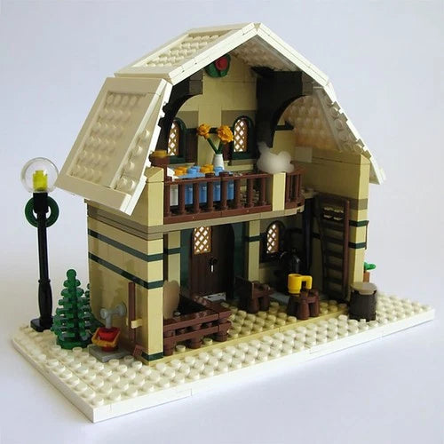 House and Barn MOC Building for Winter Village Series 746 Pcs