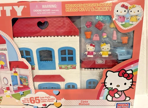 Hello Kitty Mega Bloks 10822 BIG HOUSE Playset Mimmy 70 Pcs New in Package 2011