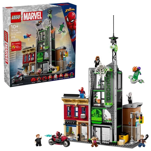 MEOW Marvel Spider-Man vs. Oscorp Building Toy - Pretend Play Set W/8 Toy Minifi
