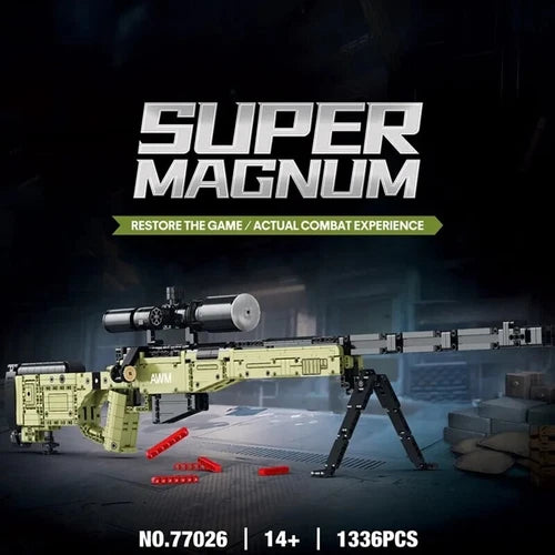 1336PCS AWM Sniper Rifle Model Building Blocks Military Set
