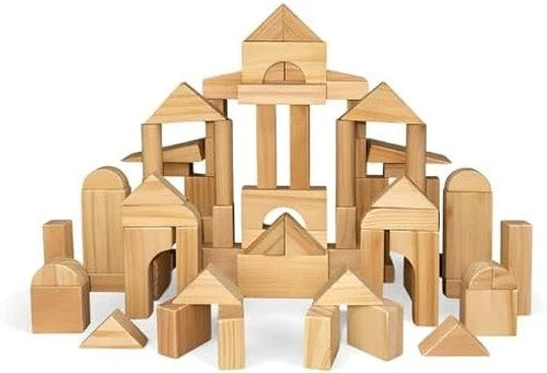 Standard Unit Building Blocks for Toddlers with Storage Tray (64 Pcs) Sanded ...