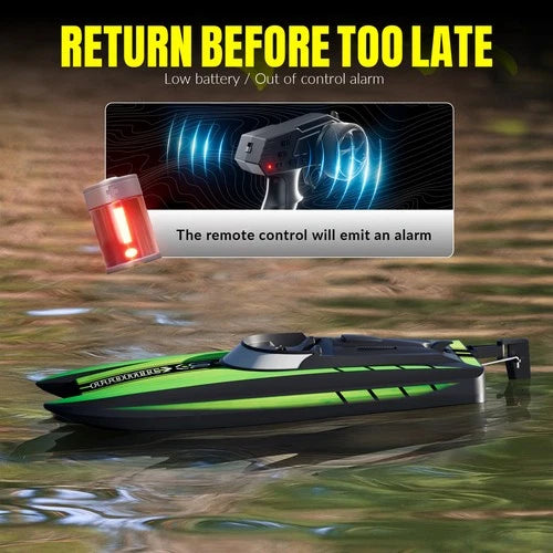 2.4Ghz Mini Remote Control Boat For Water Pool Lake Water Toy 2 Batteries Green\`