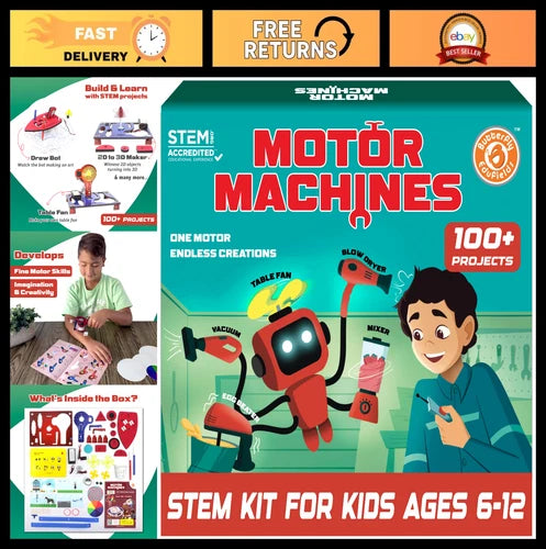 100+ STEM Toys for Kids Ages 6-13 \| Robotics, Engineering & Motor Machines Kit \|