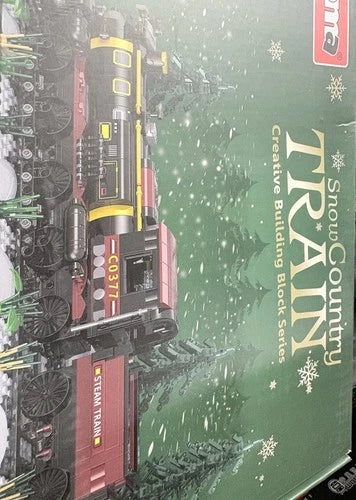 WOMA SNOW COUNTRY TRAIN Creative Building Block Series C0377 / 1232 Pieces