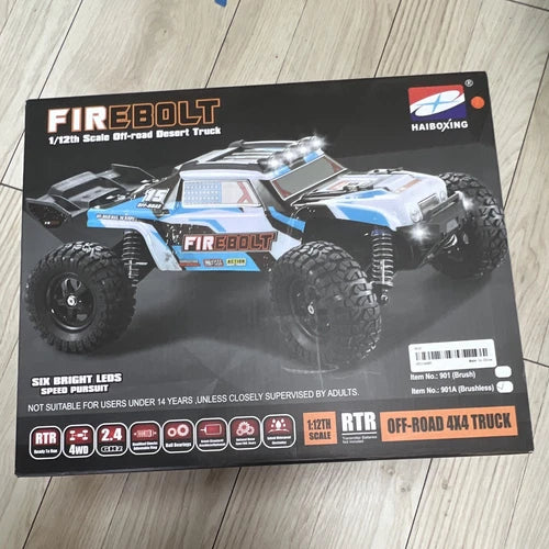 HAIBOXING Firebolt Orange 1/12 4WD Brushed RTR Off-Road RC Truck LED Lights 901
