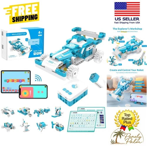 Educational D1 STEM Coding Robot Kit with Bluetooth for Kids 4+, Creative Play