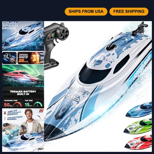 Remote Control Boat 12" - Fast RC Boat for Lakes & Pools, Waterproof Fun