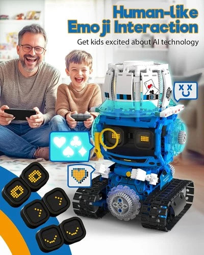 Opmind 5-in-1 STEM RC Robot Building kit, 494Pcs App Coding, Boys Age 8-13