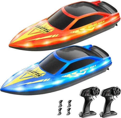LED RC Boats for Kids Pool Lake River Pond Remote Control Boat Toy Water Fun