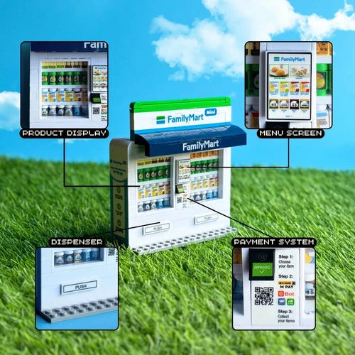 FamilyMart Mini Vending Machine Building Blocks 217pcs Malaysia Limited Edition