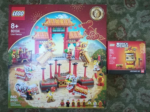 Lego Lion Dance 80104 & 40540 Lion Dance Guy Brickhead - Both New & Sealed