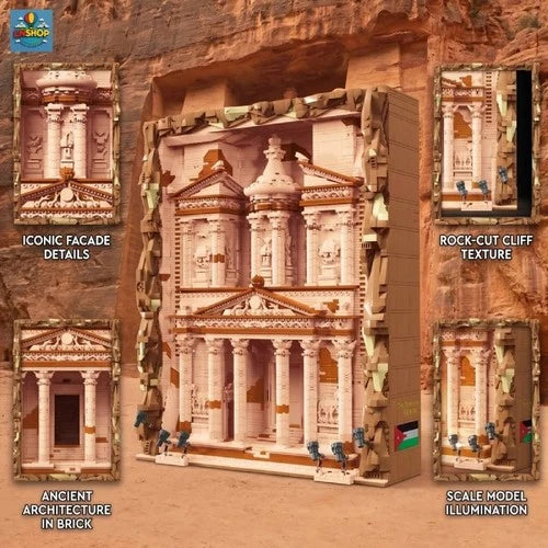 Treasury Petra Building Block Set 3989PCS LED Ancient Architecture Display Model