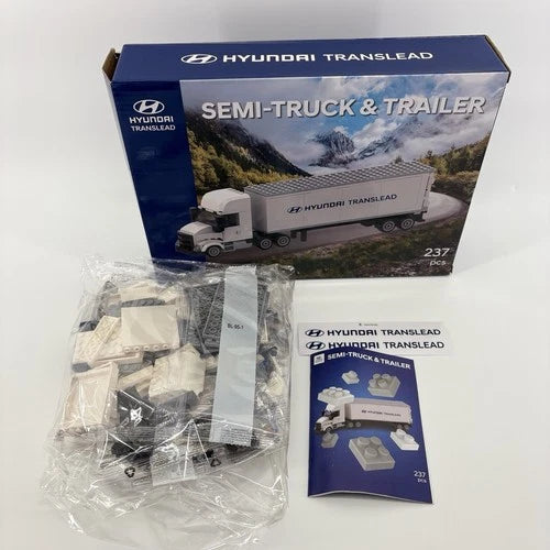 Rare, Hyundai Translead Semi-Truck & Trailer" building blocks set New Open Read