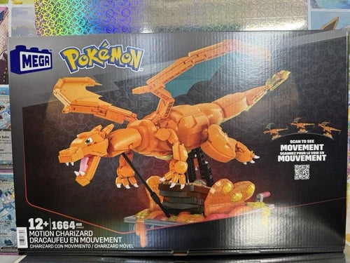MEGA Pokémon Building Toy Set Motion Charizard with 1664 Pieces NEW SEALED