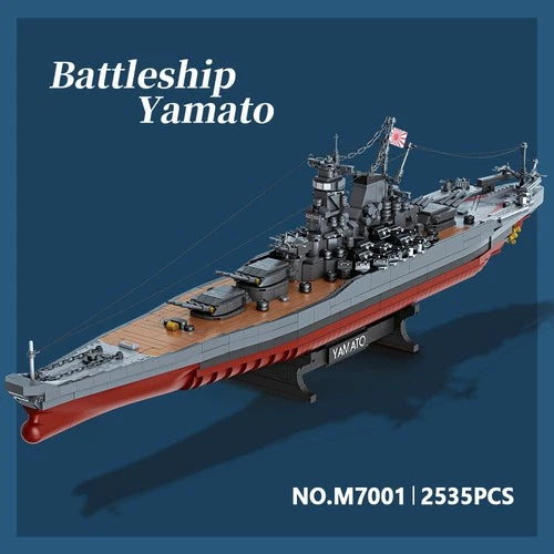 M7001 1:300 Japanese Yamato Battleship Building Blocks Set, 2569 Pieces WWII ...