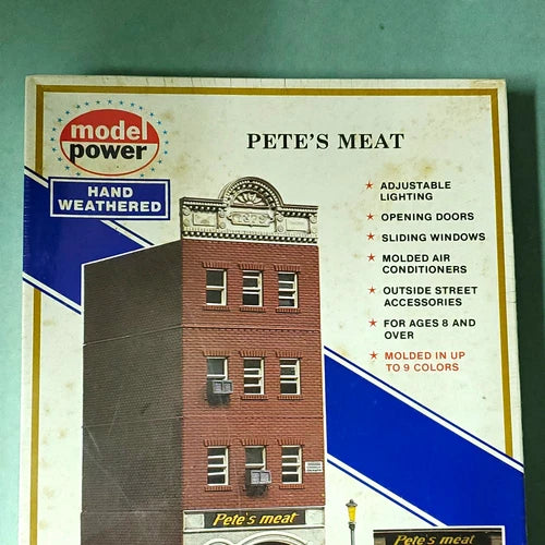 \*SEALED\* Model Power Pete's Meat Commercial Building Kit Hand Weathered Doors