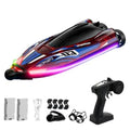 RC Boat for Kids, Brushless Remote Control Boat with LED Light,25KM/H Red