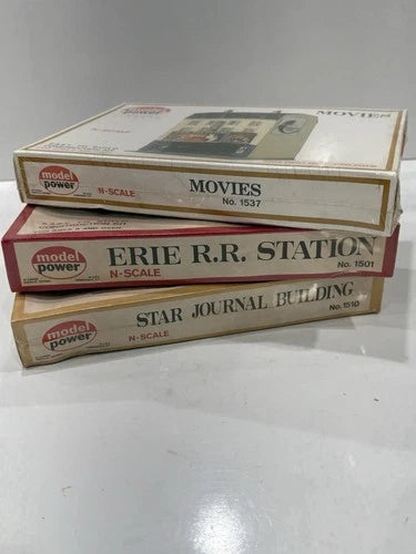 Vtg Model Power 1537 Theater 1510 Journal 1501 RR-3 Sealed Kits N Scale Germany