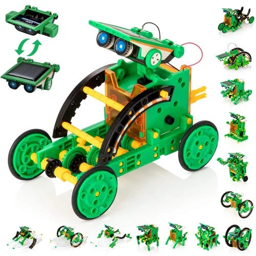Solar Robot Kit for Kids, 14-in-1 Educational STEM Science Toy, Solar Power Buil