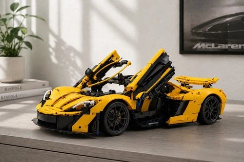 McLaren Style Building Blocks 3893 PCS 1:8 Scale Yellow Supercar Model No Box