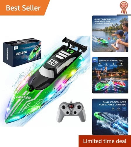 Dual Motor Waterproof RC Boat for Kids - Perfect for Pool & Lake Racing