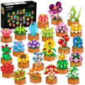 CUBIMANA 24 Pack Flowers Succulents Building Set 2160PCS Botanical Collectio...