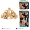 Standard Unit Building Blocks for Toddlers with Storage Tray (64 Pcs) Sanded ...