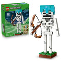 LEGO Minecraft The Skeleton Toy - Figure w/Diamond Helmet, Bow & Arrow and Grass