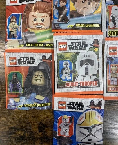 LEGO Star Wars Minifigure Anakin Clone Paper Bag Foil Pack Lot Of 7 Set Sealed!
