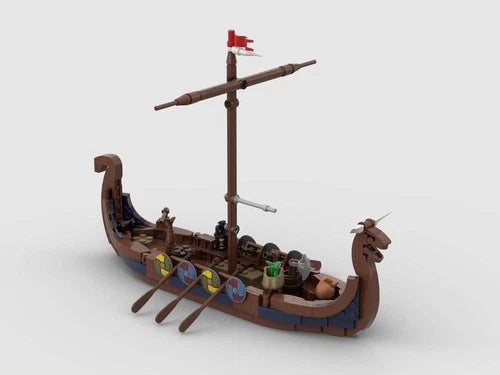 MOC-182527 Viking Village Expansion ship building blocks Toys Christmas gift