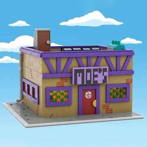 1736Pcs Moe's Tavern Building Blocks Set Simpsoned Modular Idea Street ABS Toys