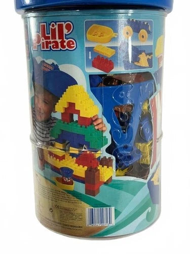 Vintage 1995 MEGA BLOKS Building Set Pirate Theme with Pirate Hat