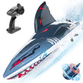 Deerc W3-DE2104 Brushless RC Shark Boat, High Speed 30+ MPH, Self-Righting Hull,