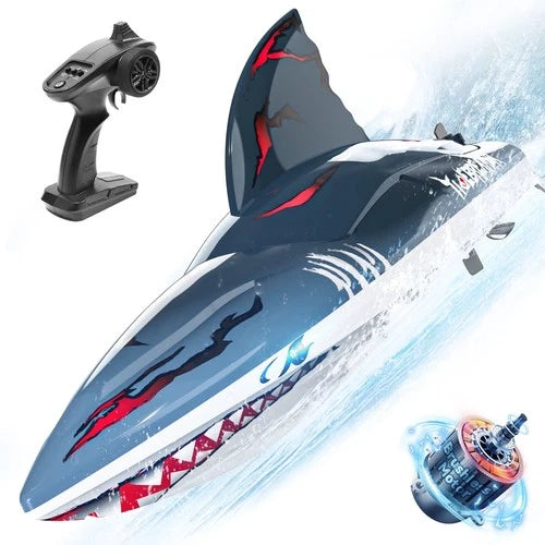 Deerc W3-DE2104 Brushless RC Shark Boat, High Speed 30+ MPH, Self-Righting Hull,