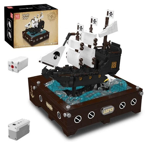 Mould King 10243 Electric Pirate Ship Dynamic Model Building Block Toy Kit Set