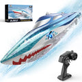 Full Proportional Remote Control Boat with LED Lights, Shark Graffiti, 20+ Mp...