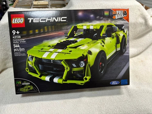 LEGO TECHNIC FORD MUSTANG SHELBY GT500 PULL BACK BUILDING TOY NEW SEALED 42138