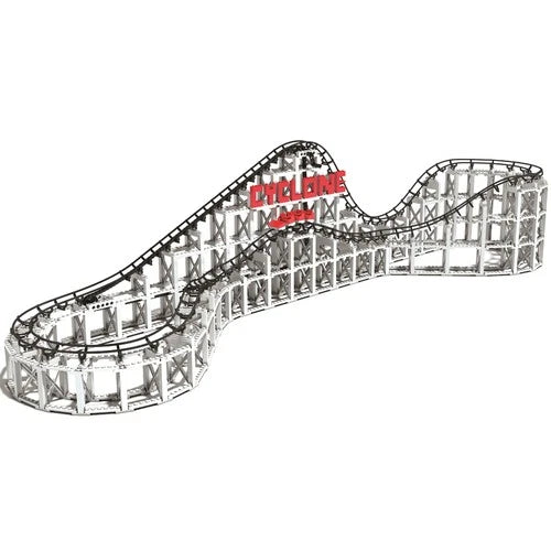 Cyclone - 900+ Pieces, Building Brick Set, Gravity Powered Roller Coaster Model