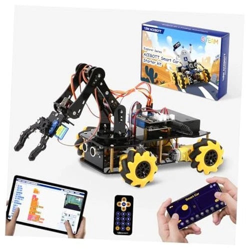 Robotics for Kids Ages 8-12, Kit with 5DOF, STEM Toys for Smart Robot Arm Car