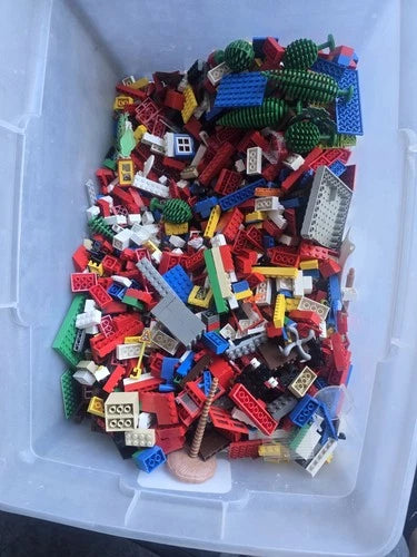 MEOW Bulk Lot 20 Lbs Mixed Bricks Plates Baseplates Trees Windows Doors Wheels